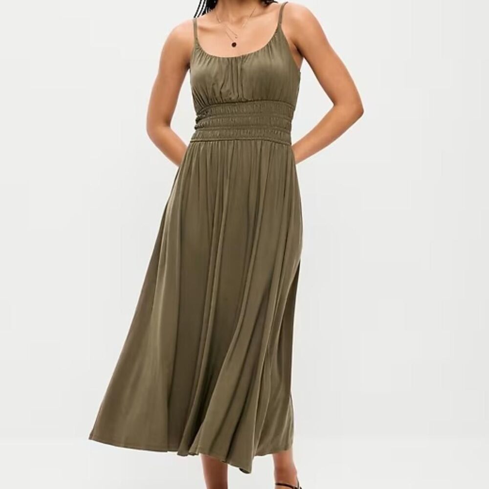 NWT Fit & Flare Jersey Smocked-Waist Midi Dress Old Navy XXL